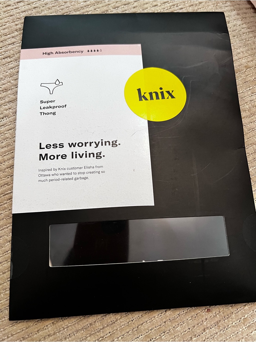 knix High Absorbency Thongs in Black